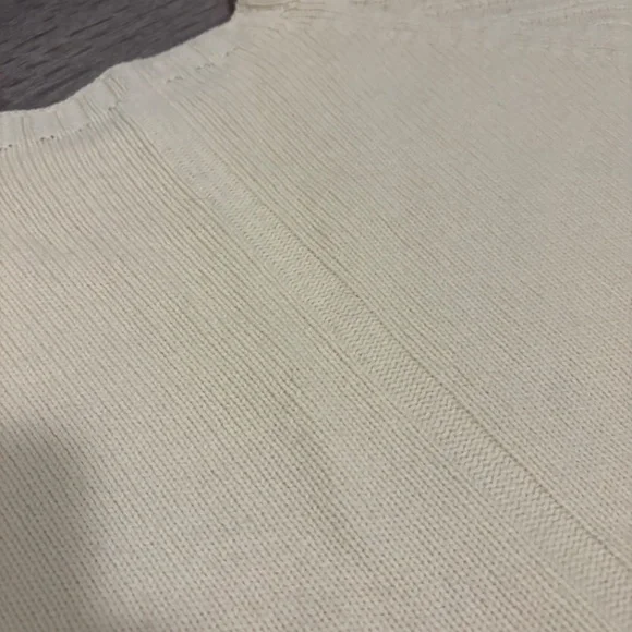 The Row | Crew Neck Ivory Cable Knit Sweater - Picture 7 of 9